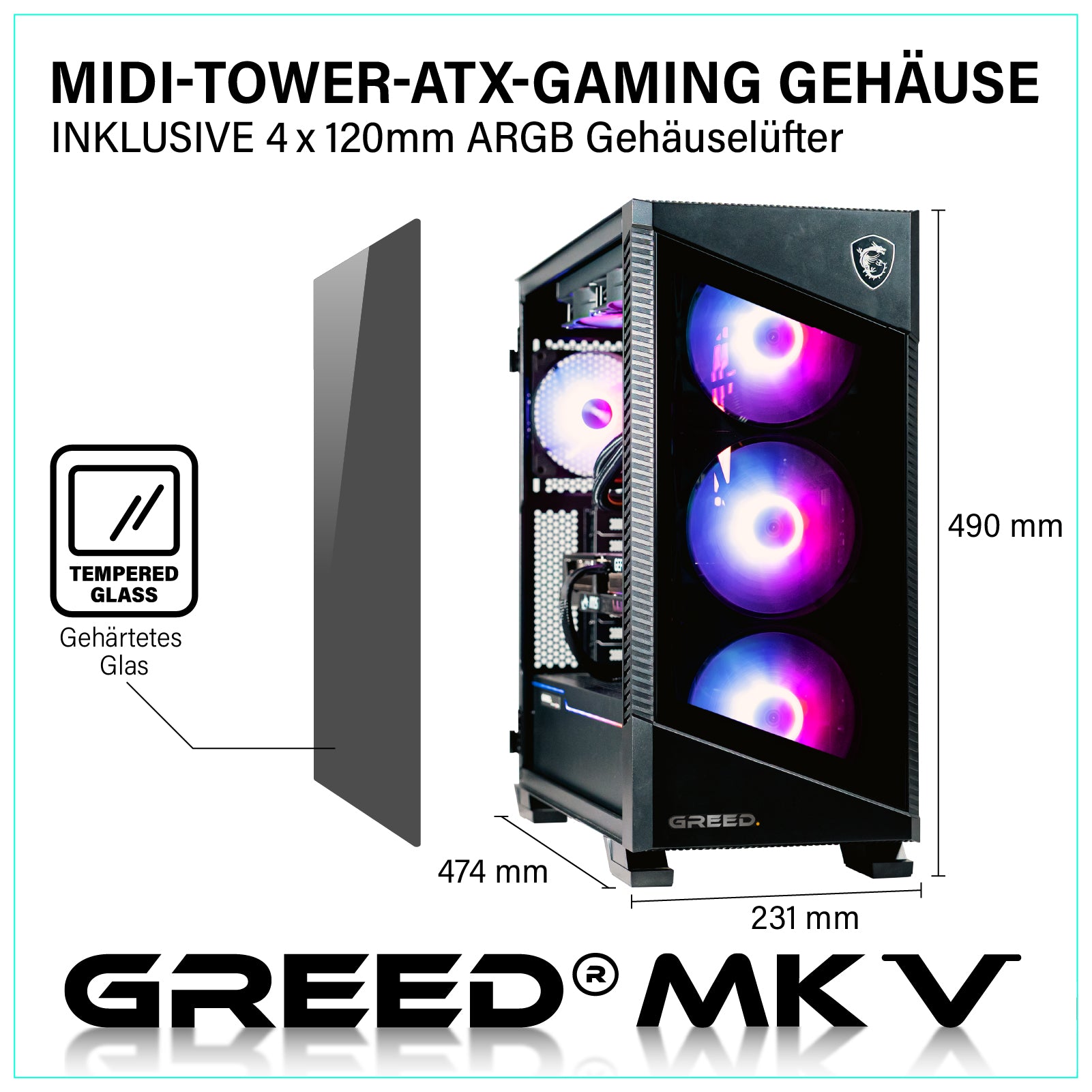 GREED® MK5 Gaming PC – AMD Ryzen™ 5 9600X, NVIDIA RTX 5070, 32GB DDR5, 1TB SSD, 4K Raytracing, RGB – Windows 11 Pro GREED® MK5 Gaming PC – AMD Ryzen™ 5 9600X, NVIDIA RTX 5070, 32GB DDR5, 1TB SSD, 4K Raytracing, RGB – Windows 11 Pro